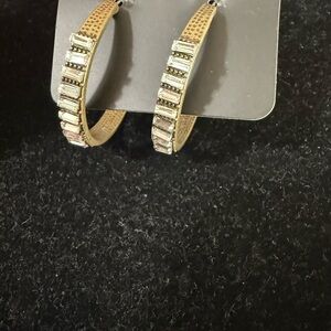 Paparazzi Gold and Silver Textured Hoop Earrings